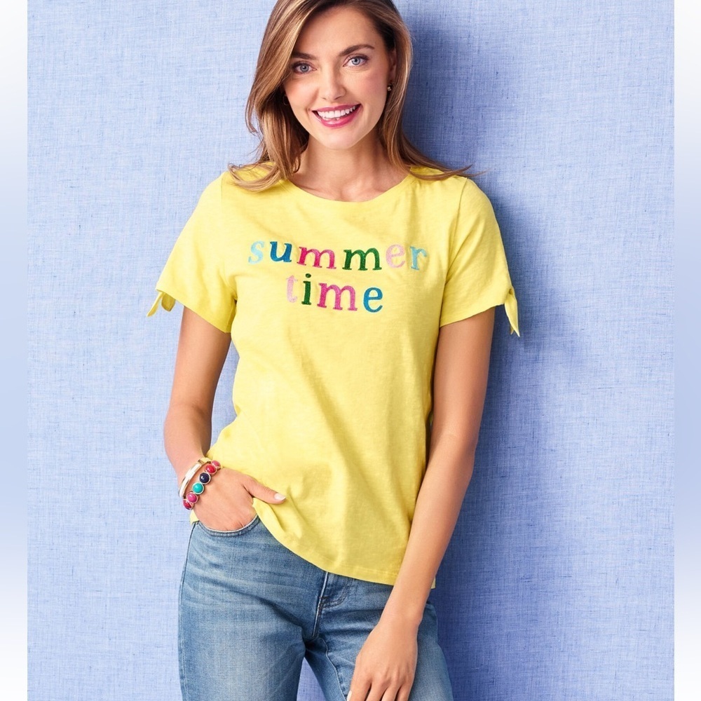 TALBOTS SUMMER TIME CREWNECK TEE